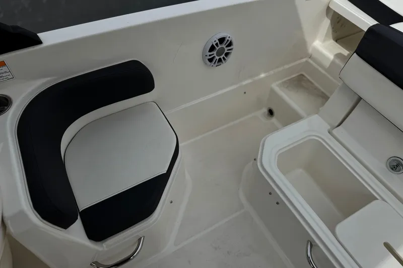 Slide: The Image of 2019 Bayliner VR6 Bowrider I/O interior seating and storage compartments. - 22
