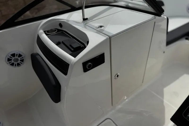 Slide: The Image of 2019 Bayliner VR6 Bowrider I/O dashboard with sleek design and modern controls. - 28