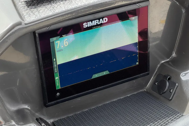 Slide: The Image of Simrad display on 2019 Bayliner VR6 Bowrider I/O showing depth reading. - 37