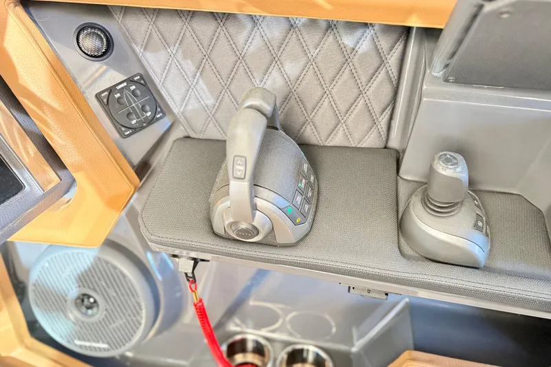 Slide: The Image of Control panel of 2025 Cobalt R33 with joystick and throttle lever. - 16