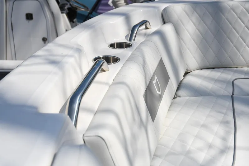 Slide: The Image of Luxurious seating on 2026 Sea Fox 268 Commander boat with stainless steel cup holders. - 3