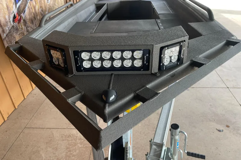 Slide: The Image of 2026 Reaper Boats 753 Timber Reaper with LED lights on the bow. - 6