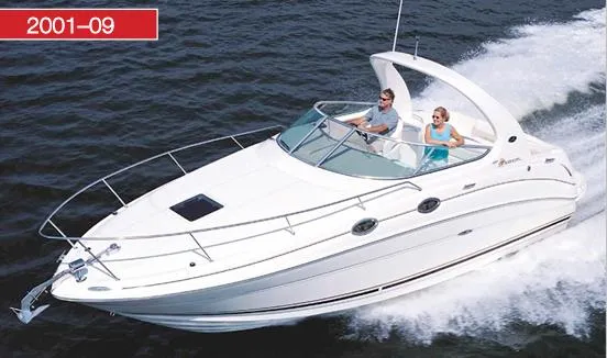 The Image of 2005 Sea Ray 280 Sundancer cruising on water, featuring sleek design and spacious deck. - 0