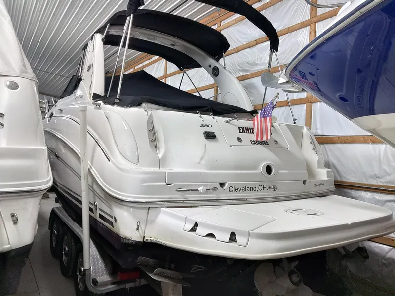 Slide: The Image of 2005 Sea Ray 280 Sundancer boat in storage, Cleveland, Ohio. - 10