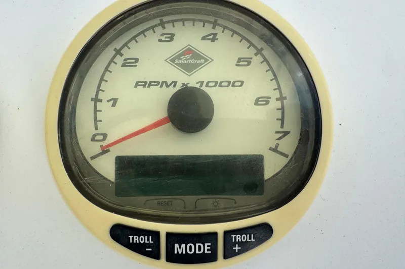 Slide: The Image of Tachometer of 2014 Blackwater 36 Sportfish boat, displaying RPM x 1000. - 21