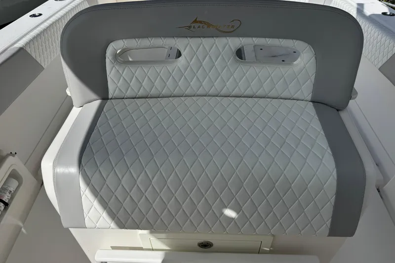 Slide: The Image of Quilted seat on 2014 Blackwater 36 Sportfish boat, featuring elegant design and craftsmanship. - 23