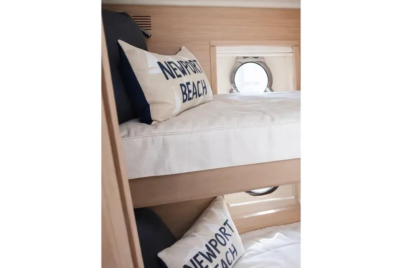 Slide: The Image of Interior of 2016 Beneteau Monte Carlo 5 yacht with Newport Beach pillows. - 30