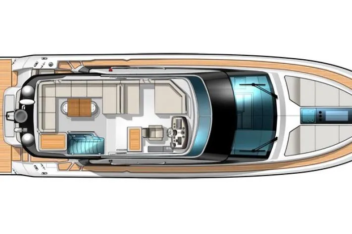 Slide: The Image of Top view layout of 2016 Beneteau Monte Carlo 5 yacht, showcasing interior design. - 50