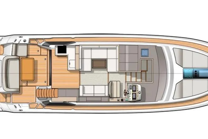 Slide: The Image of Top view layout of a 2016 Beneteau Monte Carlo 5 yacht interior design. - 51