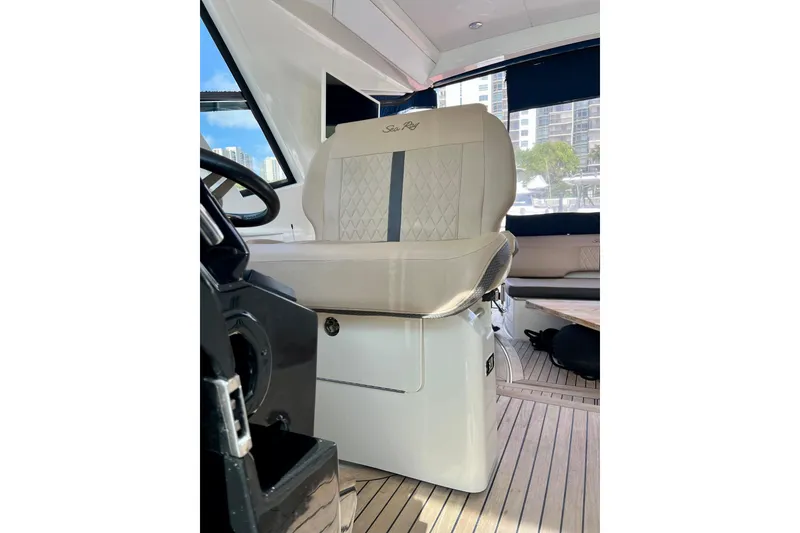 Slide: The Image of Luxurious interior of 2017 Sea Ray Sundancer 350 Coupe with elegant seating. - 71