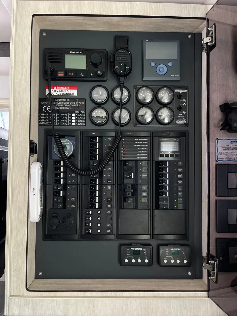 Slide: The Image of Electrical control panel of a 2021 Leopard 45 yacht. - 21