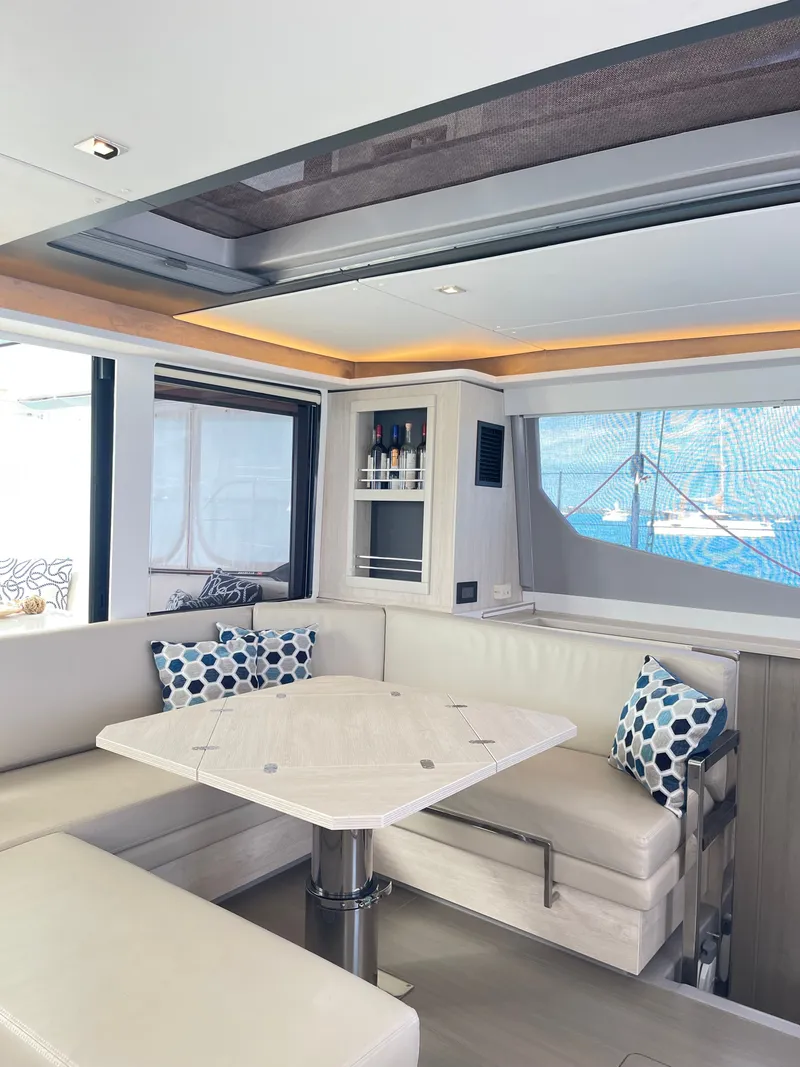 Slide: The Image of Interior of a Leopard 45 yacht, modern design, 2021. - 22