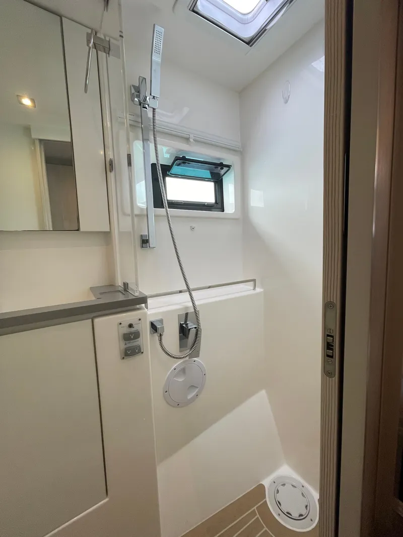 Slide: The Image of Modern bathroom in Leopard 45 yacht, 2021 model. - 38