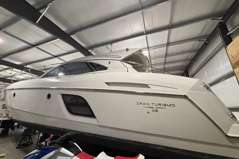 Slide: The Image of 2014 Beneteau Gran Turismo 49 yacht in indoor storage facility. - 39