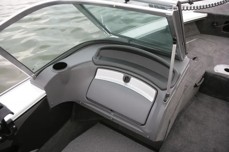 Slide: The Image of Manufacturer Provided Image: 2014 Lund 1875 Crossover XS boat interior with windshield and storage compartment. - 11