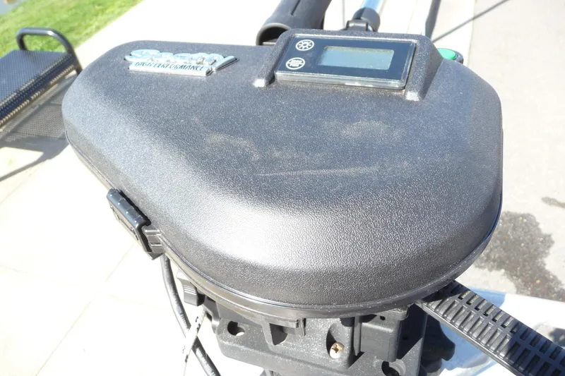 Slide: The Image of Close-up of a 2013 Thunder Jet 21 Luxor OB boat engine control panel. - 15