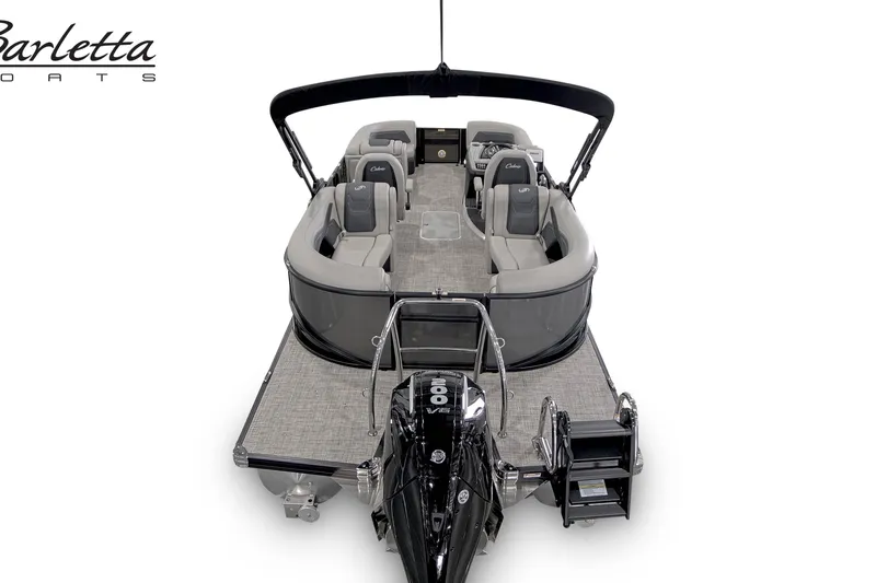 Slide: The Image of 2026 Barletta Cabrio 22QC pontoon boat with spacious seating and modern design. - 13