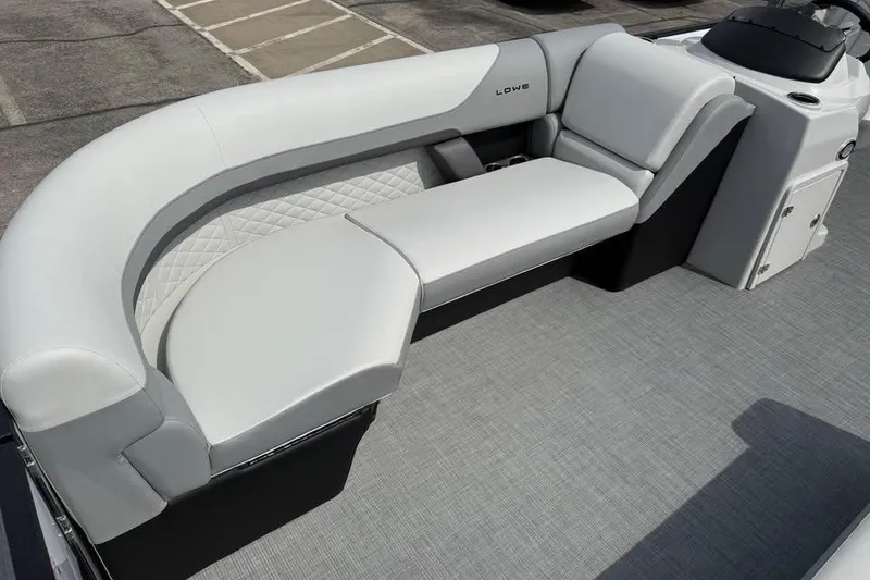 Slide: The Image of 2026 Lowe SF 232 Sport Fish boat interior with sleek, modern seating design. - 17