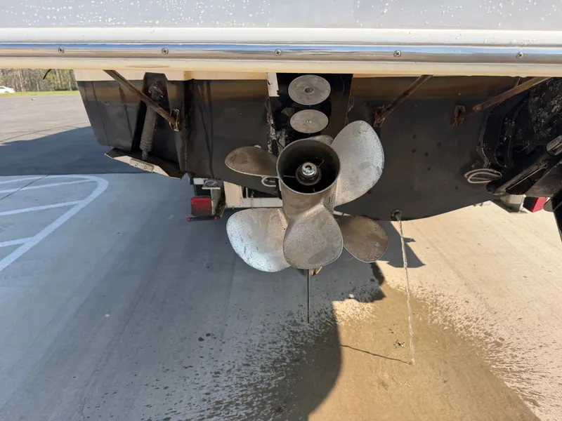 Slide: The Image of Rear view of a 2003 Chaparral 330 Signature boat propeller. - 24