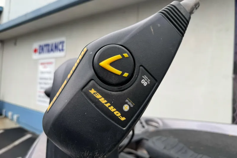 Slide: The Image of Close-up of a Fortrex trolling motor control on a 2017 Ranger Z185 boat. - 4