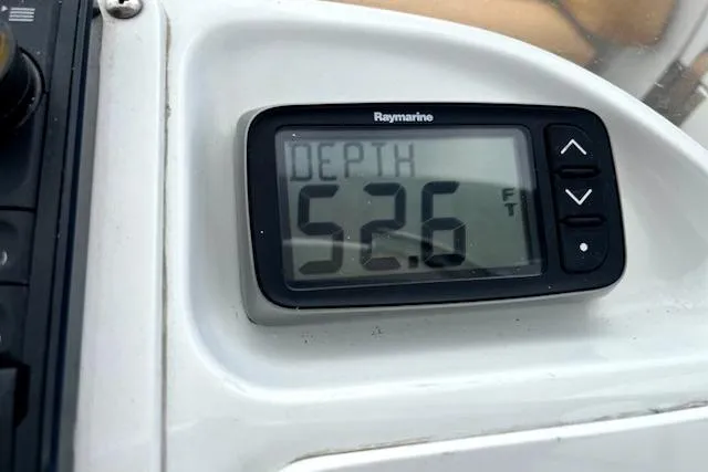 Slide: The Image of Depth gauge on 2016 Castoldi jet tender showing 52.6 feet. - 12