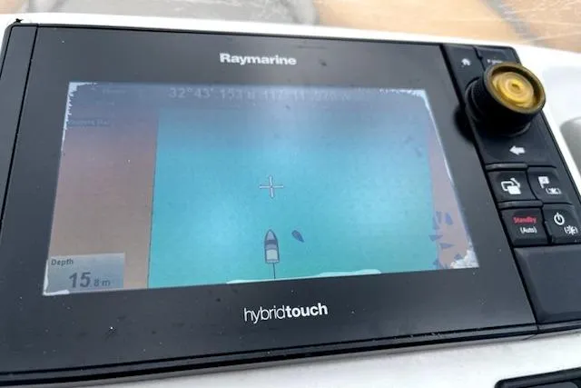 Slide: The Image of Raymarine navigation display on 2016 Castoldi jet tender, showing depth and location. - 13