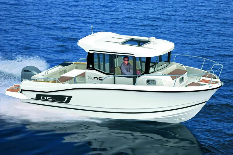 Slide: The Image of Manufacturer Provided Image: 2018 Jeanneau NC Sport 795 boat cruising on open water. - 4