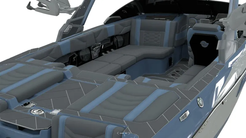 Slide: The Image of Interior of 2026 Malibu Wakesetter 23 LSV with luxurious seating. - 5