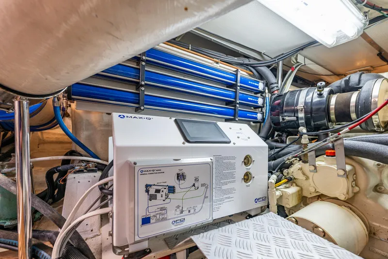 Slide: The Image of Engine room of 2006 Grand Banks 47 Europa, featuring Max-Q watermaker system. - 53