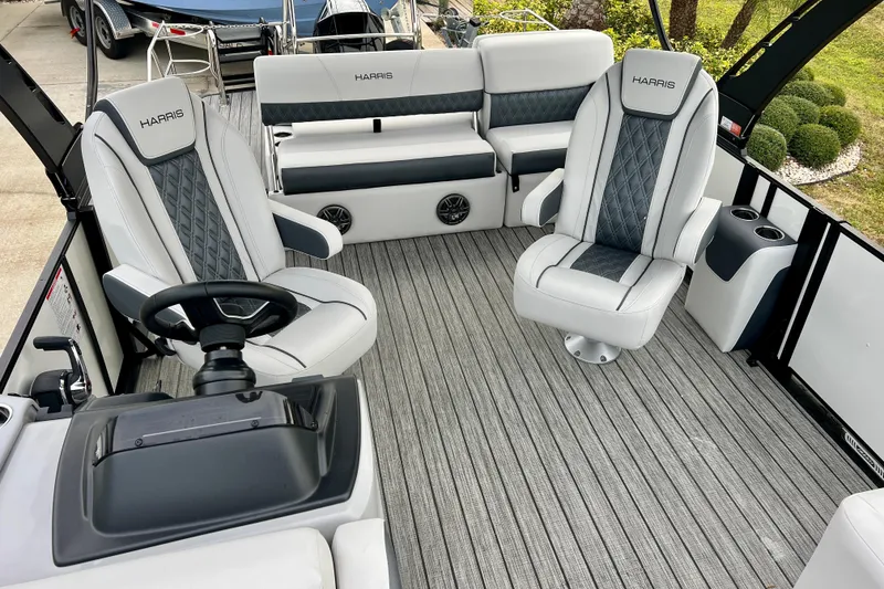 Slide: The Image of Interior of Harris Sunliner 230 pontoon boat, model year 2025. - 12