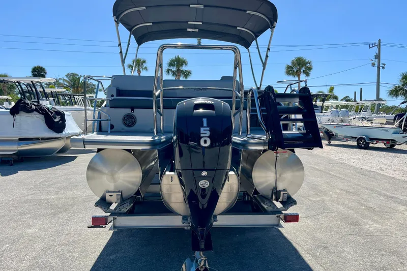 Slide: The Image of Harris Sunliner 210 pontoon boat 2025 with outboard motor. - 3