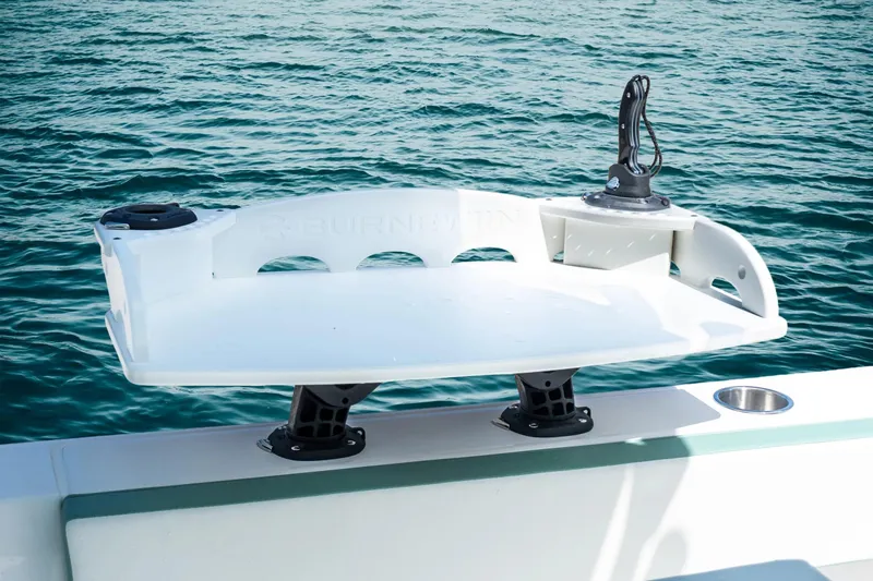 Slide: The Image of Fishing station on 2026 Twin Vee 340 GFX CC boat, ocean background. - 19