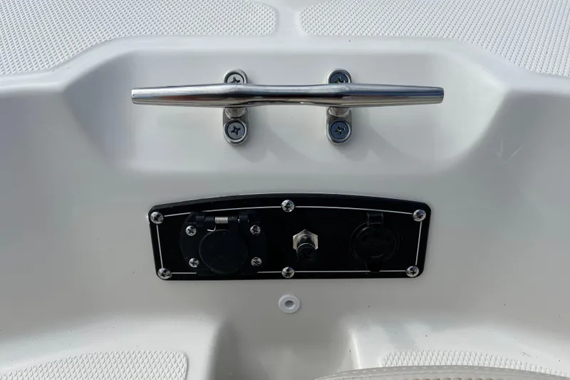 Slide: The Image of Boston Whaler 150 Montauk 2026 boat cleat and sockets. - 15