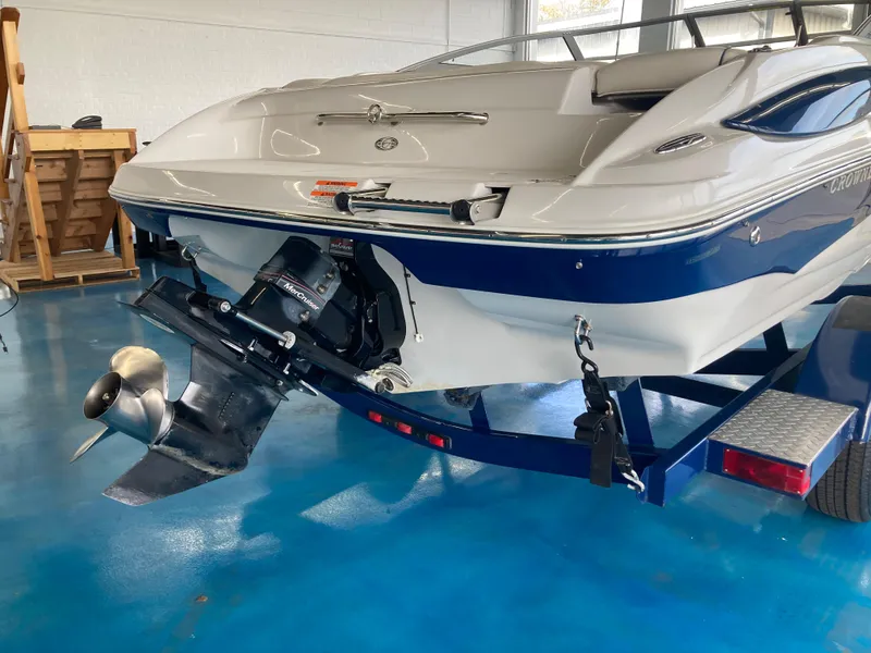 Slide: The Image of Rear view of a 2007 Crownline 19 SS boat on trailer. - 4