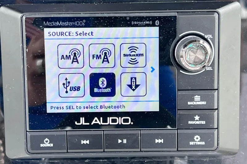 Slide: The Image of JL Audio MediaMaster 100S display on 2019 Sea Fox 328 Commander boat. - 43