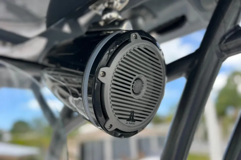 Slide: The Image of Close-up of JL Audio speaker on 2019 Sea Fox 328 Commander boat. - 78