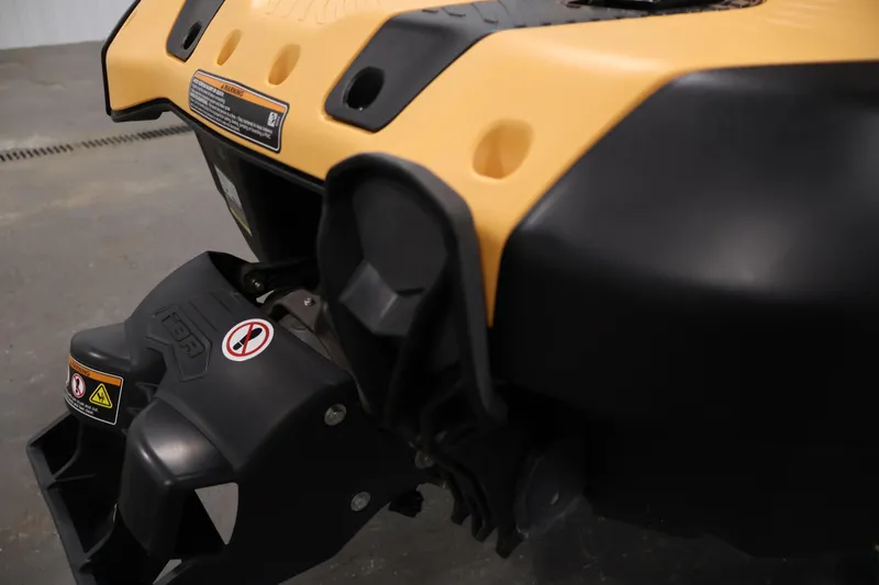 Slide: The Image of 2025 Sea-Doo Spark 2up close-up, showcasing rear design and warning labels. - 18