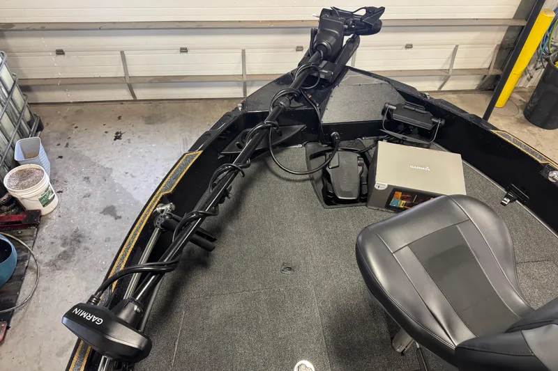 Slide: The Image of Interior of a 2026 Nitro ZV21 boat with Garmin equipment and seating. - 16