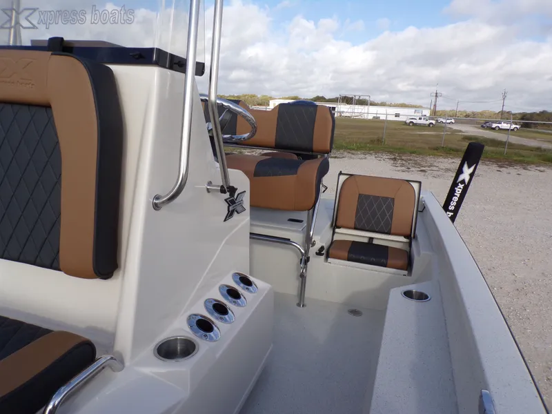 Slide: The Image of Interior of 2026 Xpress H20BAY with cushioned seating. - 22