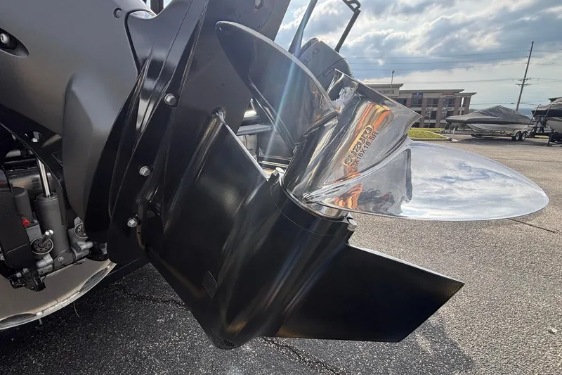 Slide: The Image of Close-up of Viaggio Lago X24U 2026 boat propeller in a parking lot. - 4