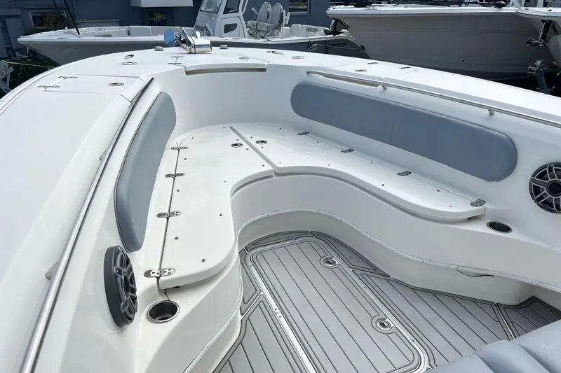 Slide: The Image of 2015 Cape Horn 32 XS boat interior with spacious seating and modern design. - 24