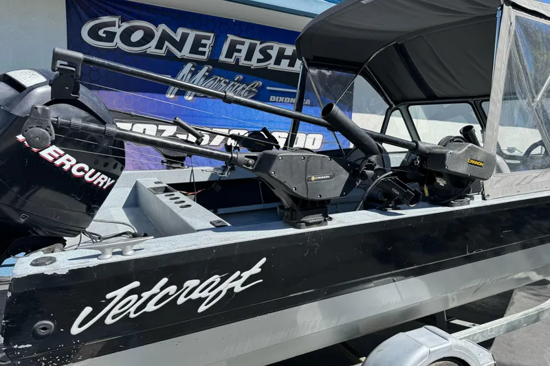 Slide: The Image of Jetcraft 1925 Adventurer 2008 boat with Mercury engine and fishing equipment. - 6