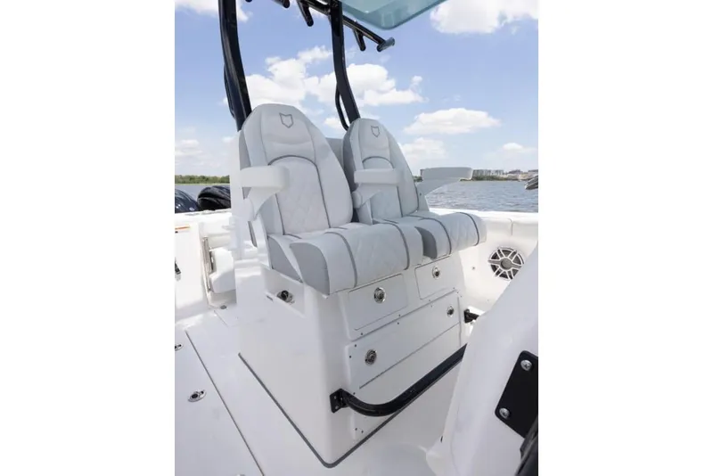 Slide: The Image of Manufacturer Provided Image: 2025 Sea Fox 288 Commander boat seats with ocean view. - 10