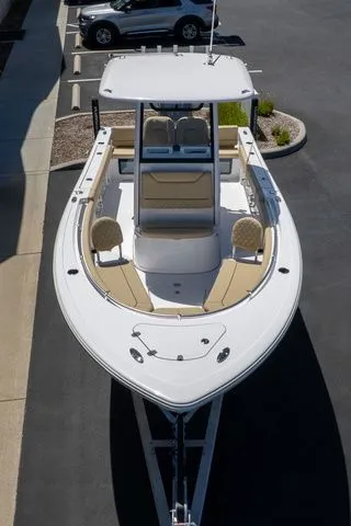 Slide: The Image of 2026 Sportsman Heritage 231 Center Console boat in parking lot. - 5