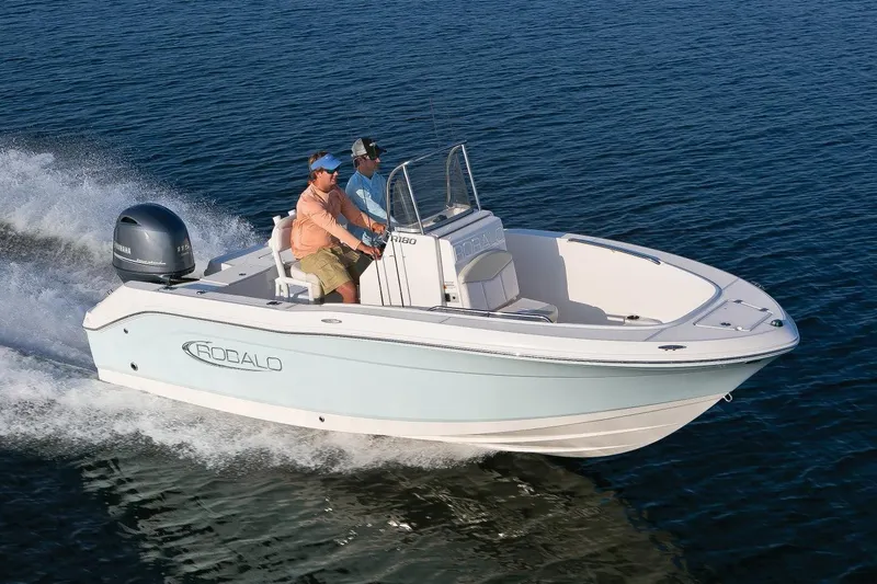 The Image of Manufacturer Provided Image: 2023 Robalo R180 Center Console boat cruising on water. - 0
