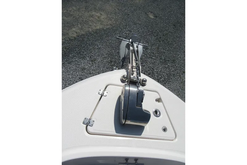 Slide: The Image of 2023 Robalo R180 Center Console boat anchor system on deck. - 4