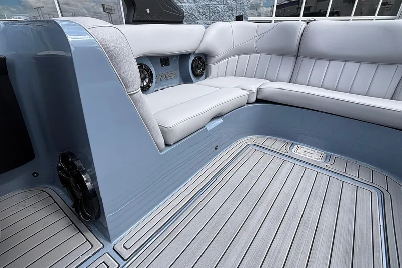 Slide: The Image of Luxurious interior of 2026 MB B52 23 Classic boat with sleek seating and modern design. - 13