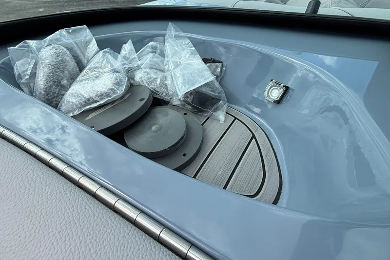 Slide: The Image of Interior view of 2026 MB B52 23 Classic boat with packaged components. - 42