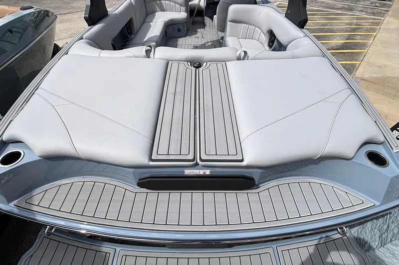Slide: The Image of 2026 MB B52 23 Classic boat interior with sleek gray seating and modern design. - 9