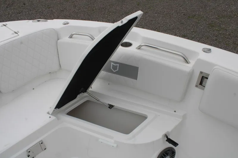 Slide: The Image of Open storage compartment on 2026 Sea Fox 268 Commander boat deck. - 11